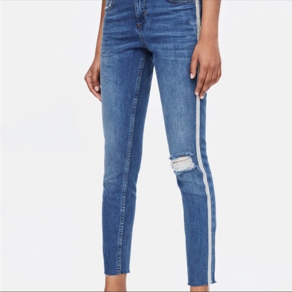 Zara basic Denim Silver Stripe